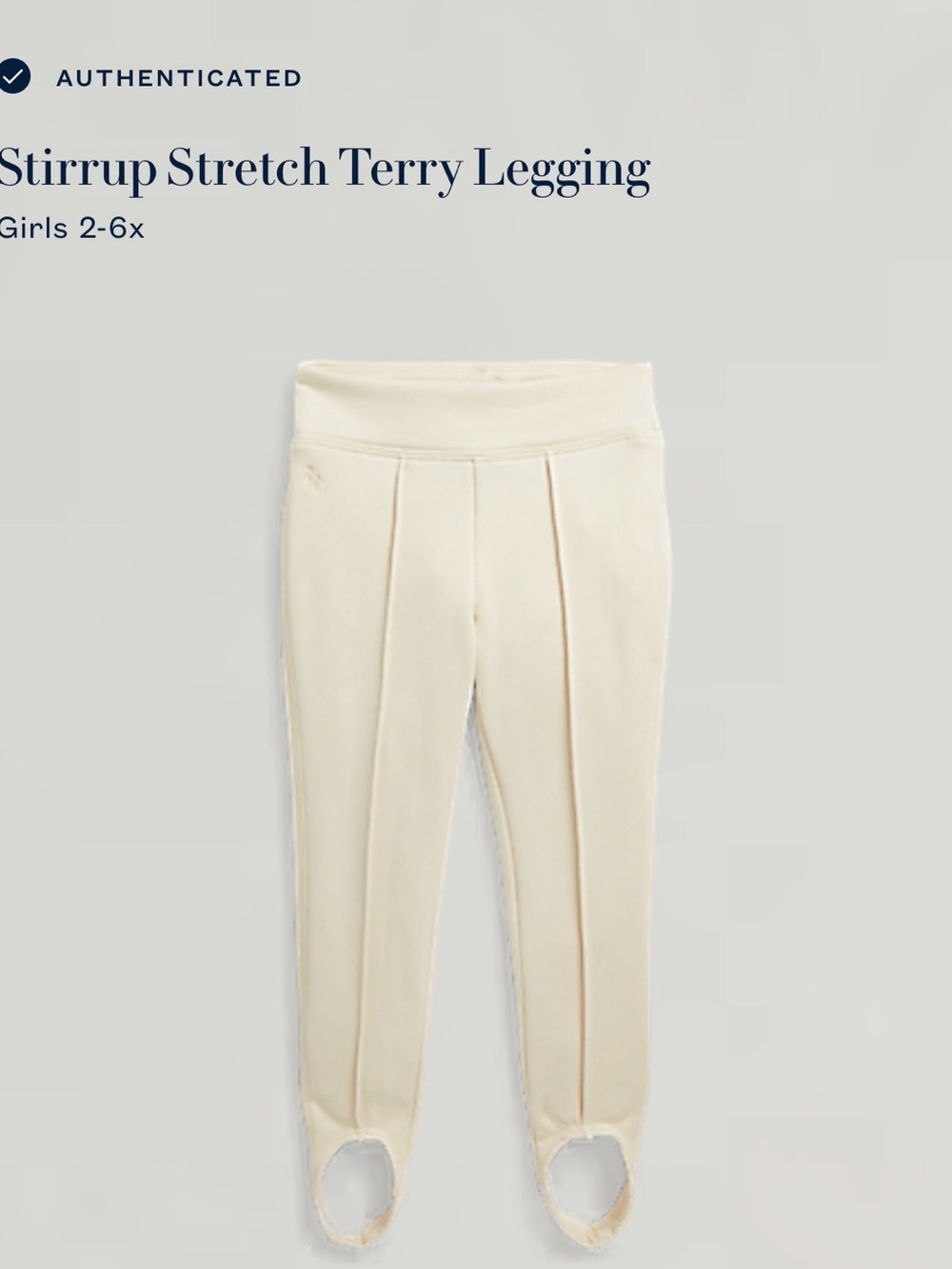 Ralph Lauren Cream Stirrup Leggings for Girls Size 5